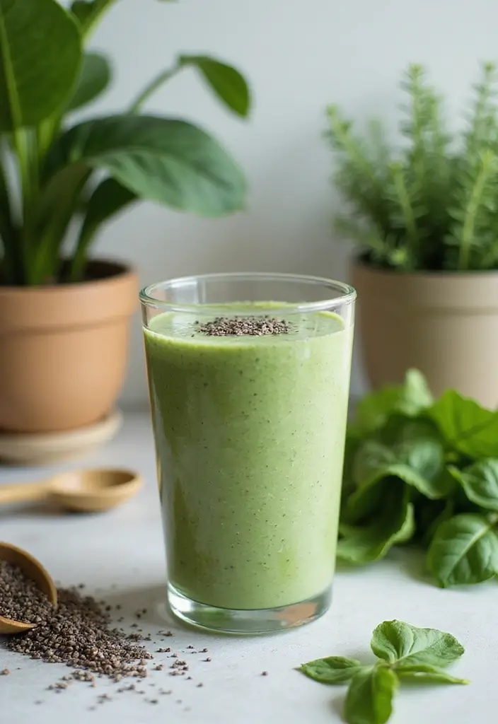 25 Baby Spinach Smoothie Recipes for a Fresh Green Start - 10. Spinach Chia Smoothie