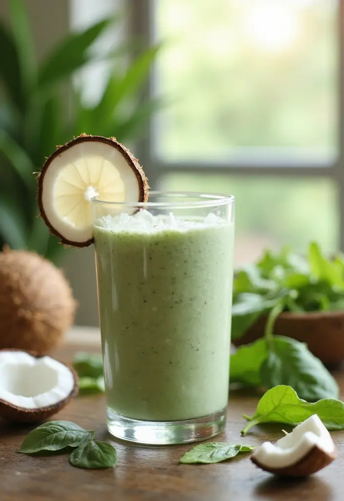 25 Baby Spinach Smoothie Recipes for a Fresh Green Start - 14. Spinach Coconut Milk Smoothie
