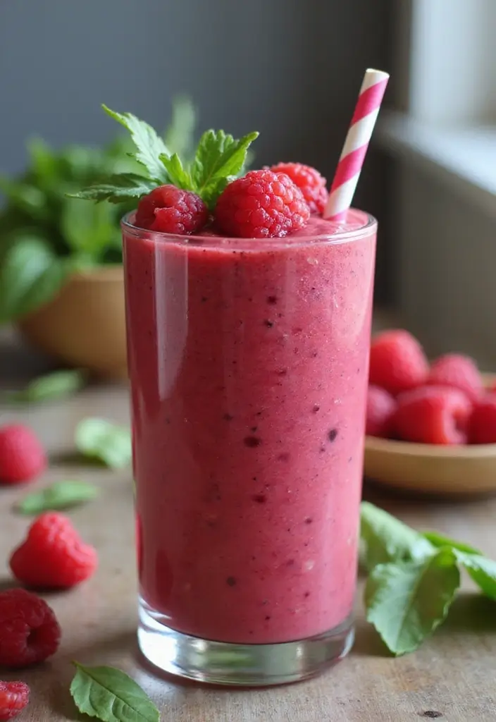 25 Baby Spinach Smoothie Recipes for a Fresh Green Start - 19. Spinach and Raspberry Smoothie