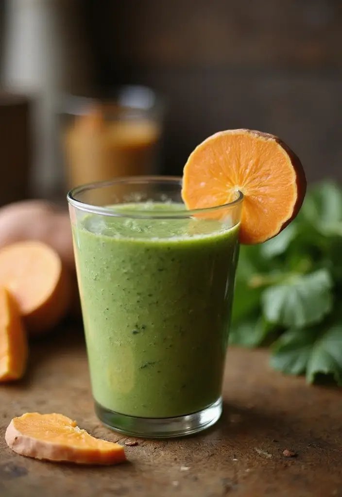 25 Baby Spinach Smoothie Recipes for a Fresh Green Start - 20. Spinach and Sweet Potato Smoothie