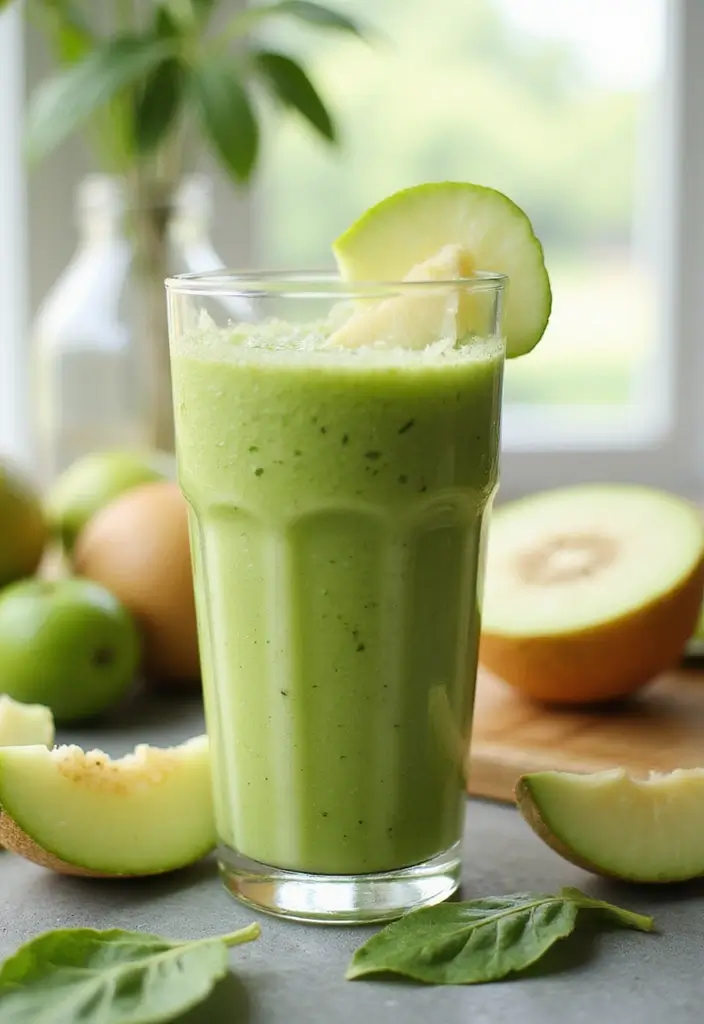 25 Baby Spinach Smoothie Recipes for a Fresh Green Start - 21. Spinach and Honeydew Smoothie