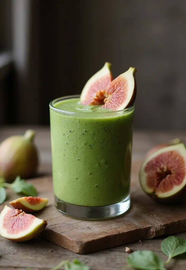 25 Baby Spinach Smoothie Recipes for a Fresh Green Start - 22. Spinach and Fig Smoothie