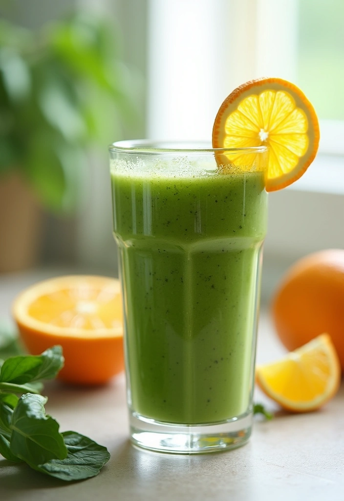 25 Baby Spinach Smoothie Recipes for a Fresh Green Start - 9. Spinach Citrus Refresher
