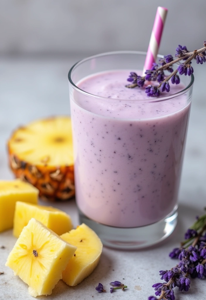 25 Banana Pineapple Smoothie Recipes That Feel Like a Vacation 93 25 Banana Pineapple Smoothie Recipes That Feel Like a Vacation - 15. Banana Pineapple Lavender Bliss