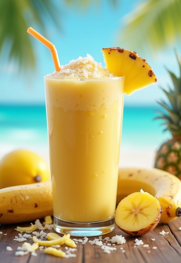 25 Banana Pineapple Smoothie Recipes That Feel Like a Vacation 100 25 Banana Pineapple Smoothie Recipes That Feel Like a Vacation - 16. Frozen Tropical Banana Pineapple Smoothie