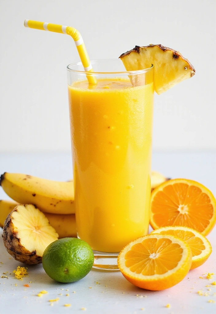 25 Banana Pineapple Smoothie Recipes That Feel Like a Vacation 107 25 Banana Pineapple Smoothie Recipes That Feel Like a Vacation - 17. Banana Pineapple Citrus Smoothie