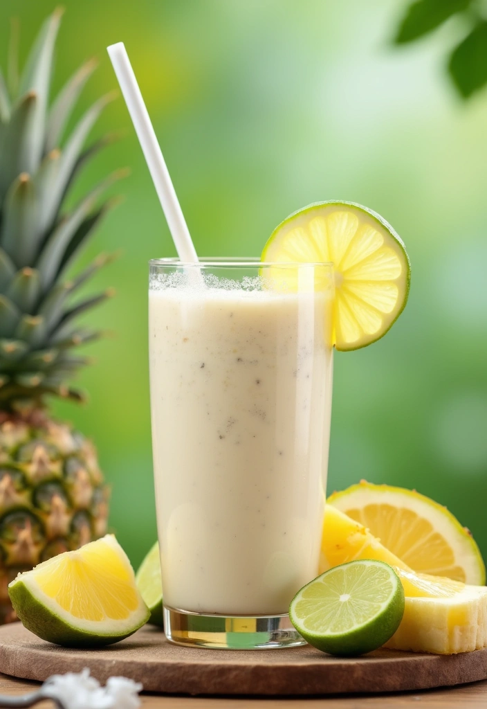 25 Banana Pineapple Smoothie Recipes That Feel Like a Vacation 112 25 Banana Pineapple Smoothie Recipes That Feel Like a Vacation - 18. Banana Pineapple Coconut Lime Smoothie