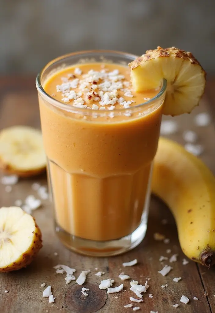 25 Banana Pineapple Smoothie Recipes That Feel Like a Vacation 145 25 Banana Pineapple Smoothie Recipes That Feel Like a Vacation - 23. Banana Pineapple Sweet Potato Smoothie