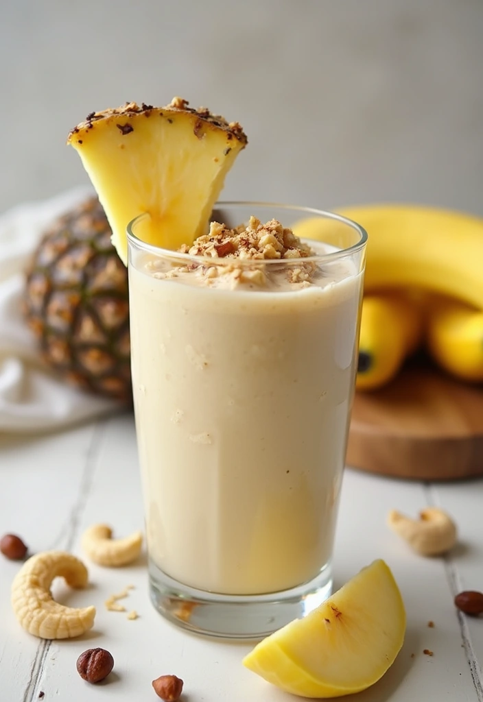 25 Banana Pineapple Smoothie Recipes That Feel Like a Vacation 152 25 Banana Pineapple Smoothie Recipes That Feel Like a Vacation - 24. Banana Pineapple Cashew Cream Smoothie