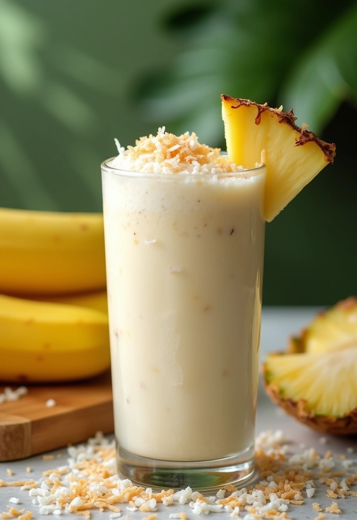 25 Banana Pineapple Smoothie Recipes That Feel Like a Vacation 22 25 Banana Pineapple Smoothie Recipes That Feel Like a Vacation - 4. Creamy Banana Pineapple Coconut Dream