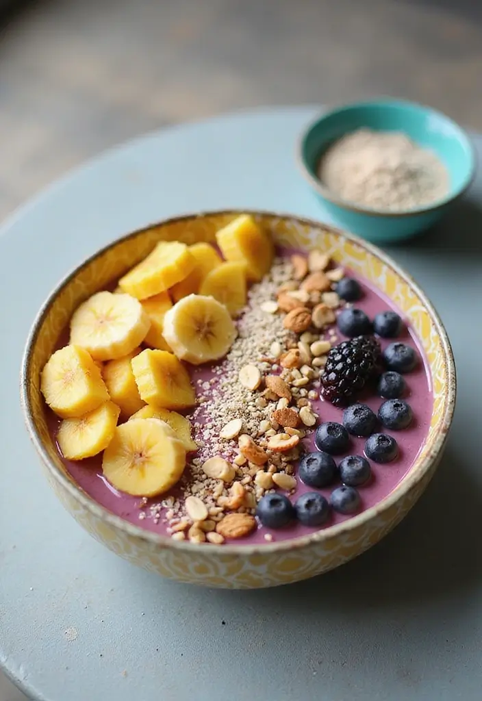 25 Banana Pineapple Smoothie Recipes That Feel Like a Vacation 29 25 Banana Pineapple Smoothie Recipes That Feel Like a Vacation - 5. Banana Pineapple Breakfast Smoothie Bowl