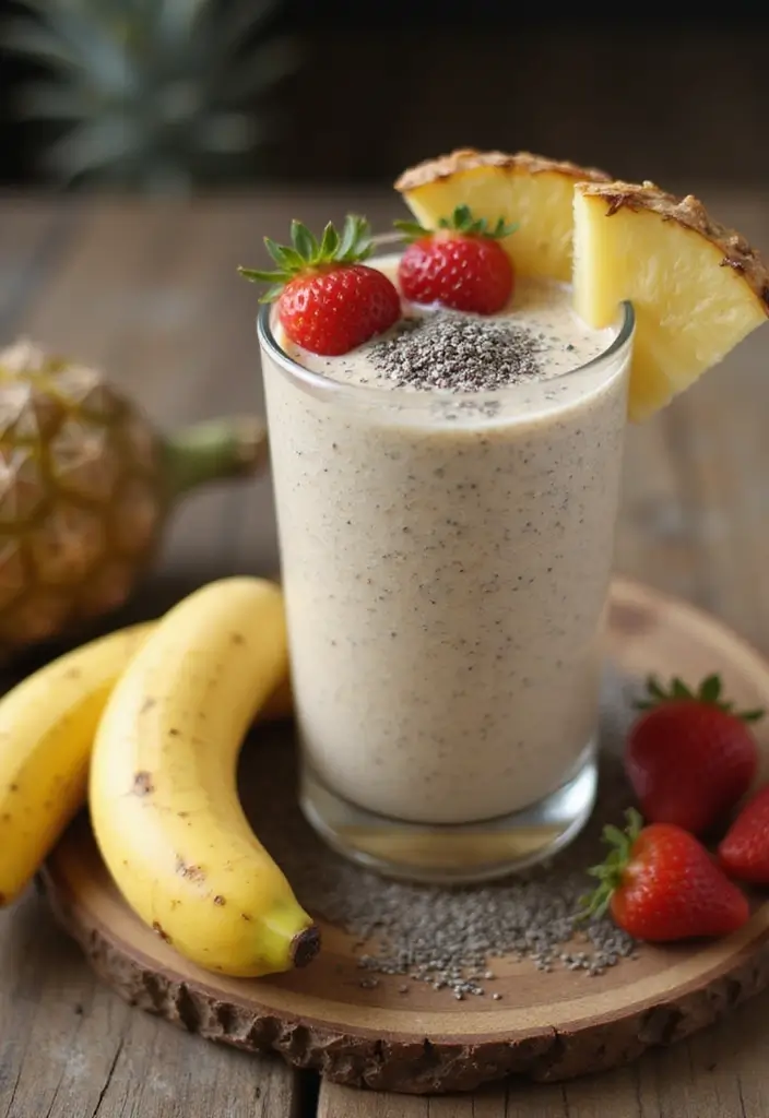25 Banana Pineapple Smoothie Recipes That Feel Like a Vacation 43 25 Banana Pineapple Smoothie Recipes That Feel Like a Vacation - 7. Banana Pineapple Chia Seed Delight