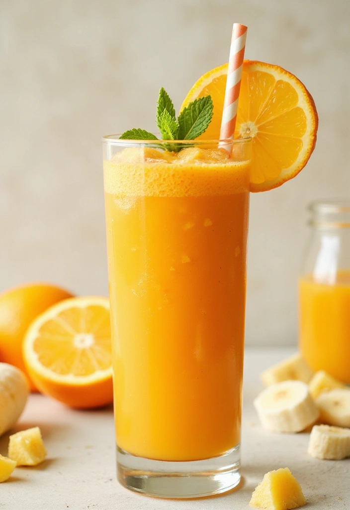 25 Banana Pineapple Smoothie Recipes That Feel Like a Vacation 48 25 Banana Pineapple Smoothie Recipes That Feel Like a Vacation - 8. Banana Pineapple Orange Refresher