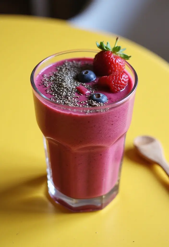 25 Beet Powder Smoothie Recipes for a Natural Boost of Color and Health 113 25 Beet Powder Smoothie Recipes for a Natural Boost of Color and Health - 17. Beet Berry Chia Smoothie
