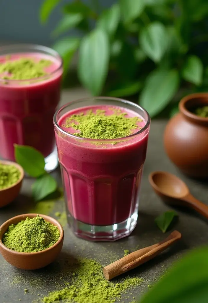 25 Beet Powder Smoothie Recipes for a Natural Boost of Color and Health 148 25 Beet Powder Smoothie Recipes for a Natural Boost of Color and Health - 22. Beet Matcha Smoothie