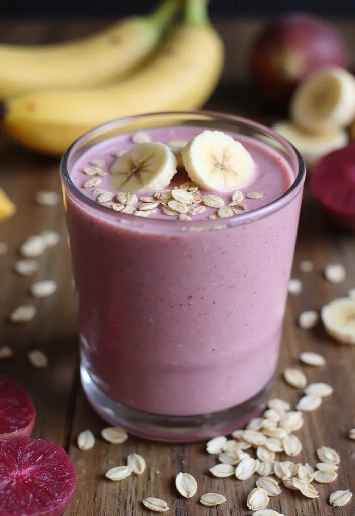 25 Beet Powder Smoothie Recipes for a Natural Boost of Color and Health 29 25 Beet Powder Smoothie Recipes for a Natural Boost of Color and Health - 5. Beet Banana Oat Smoothie