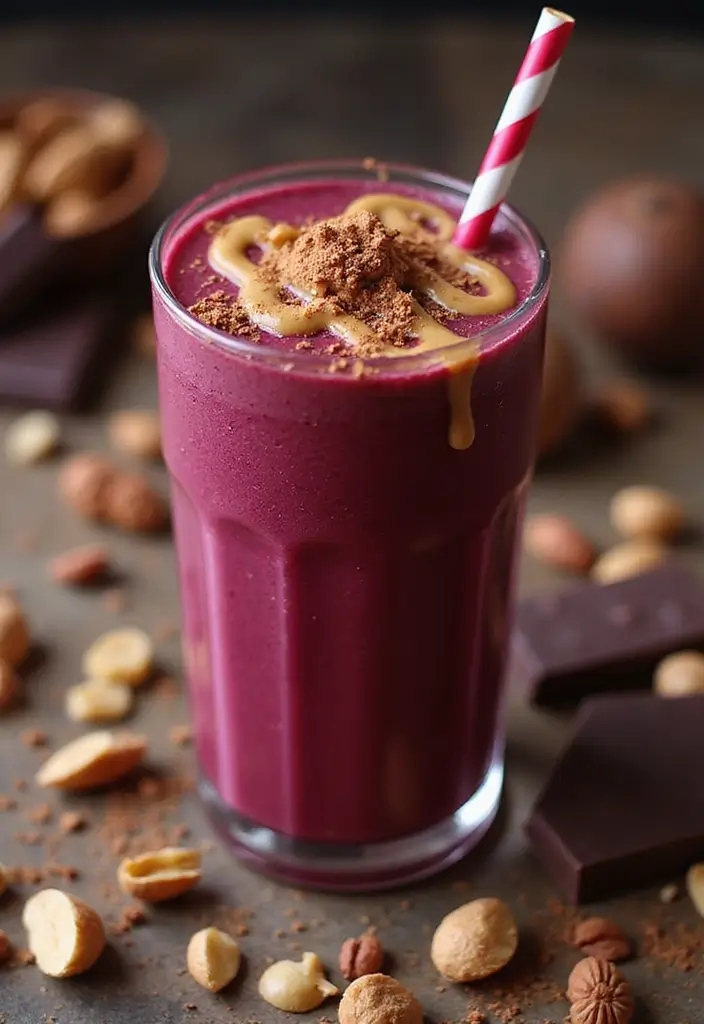25 Beet Powder Smoothie Recipes for a Natural Boost of Color and Health 50 25 Beet Powder Smoothie Recipes for a Natural Boost of Color and Health - 8. Beet Chocolate Peanut Butter Smoothie