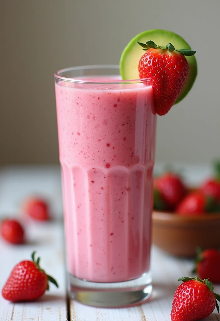 25 Best Protein Smoothie Recipes for Muscle Recovery and Energy 64 25 Best Protein Smoothie Recipes for Muscle Recovery and Energy - 10. Strawberry Avocado Smoothie