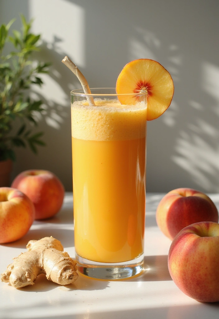 25 Best Protein Smoothie Recipes for Muscle Recovery and Energy 92 25 Best Protein Smoothie Recipes for Muscle Recovery and Energy - 14. Ginger Peach Protein Smoothie