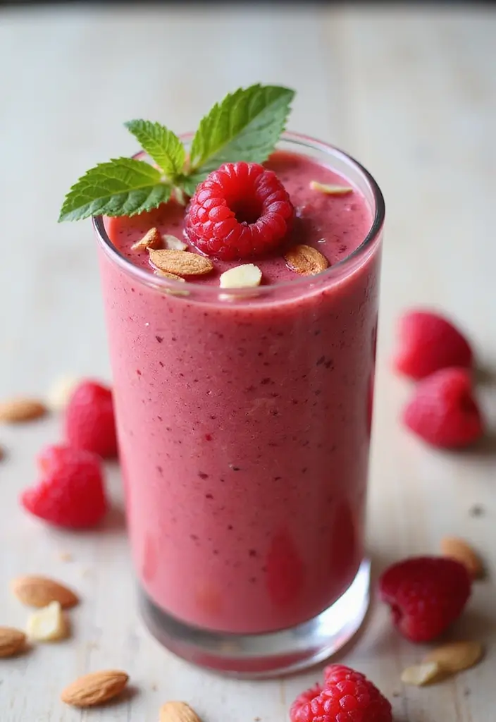 25 Best Protein Smoothie Recipes for Muscle Recovery and Energy 139 25 Best Protein Smoothie Recipes for Muscle Recovery and Energy - 21. Raspberry Almond Smoothie