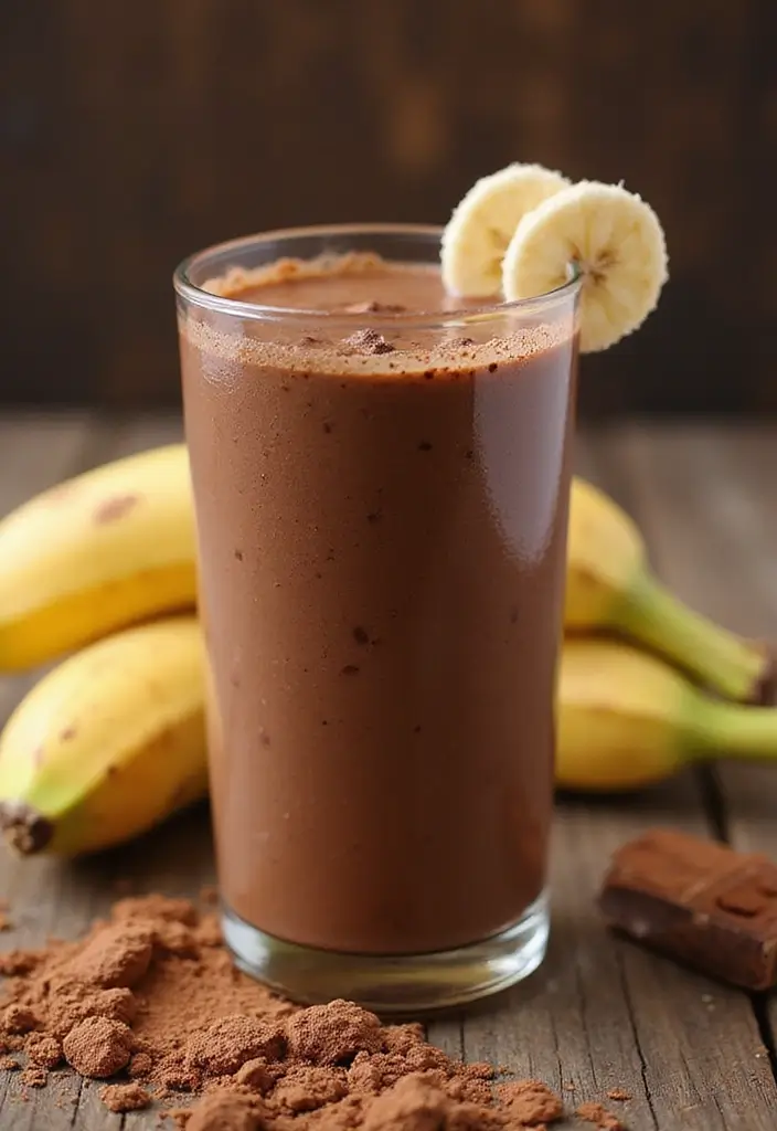 25 Best Protein Smoothie Recipes for Muscle Recovery and Energy 15 25 Best Protein Smoothie Recipes for Muscle Recovery and Energy - 3. Chocolate Banana Protein Smoothie