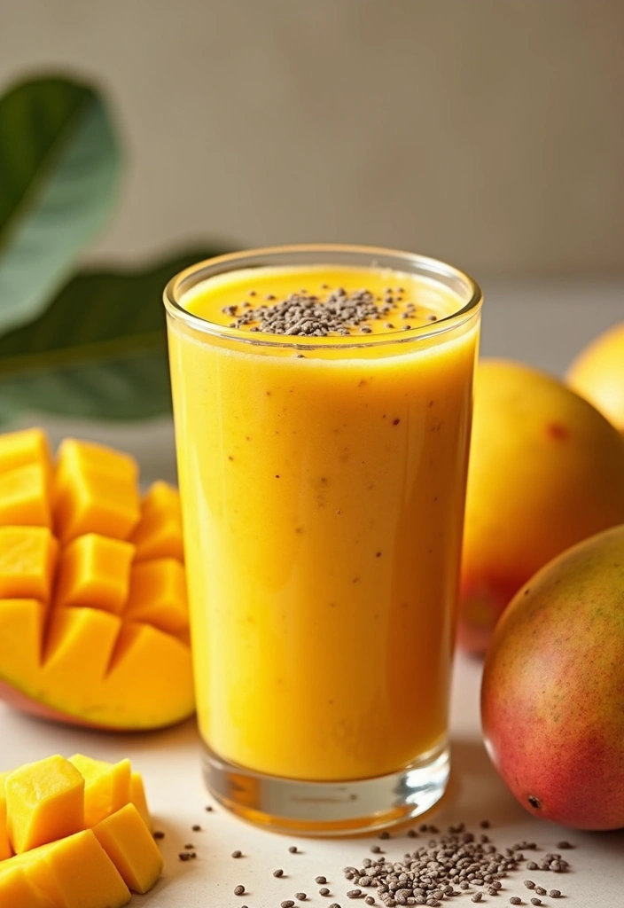 25 Best Protein Smoothie Recipes for Muscle Recovery and Energy 22 25 Best Protein Smoothie Recipes for Muscle Recovery and Energy - 4. Mango Chia Smoothie