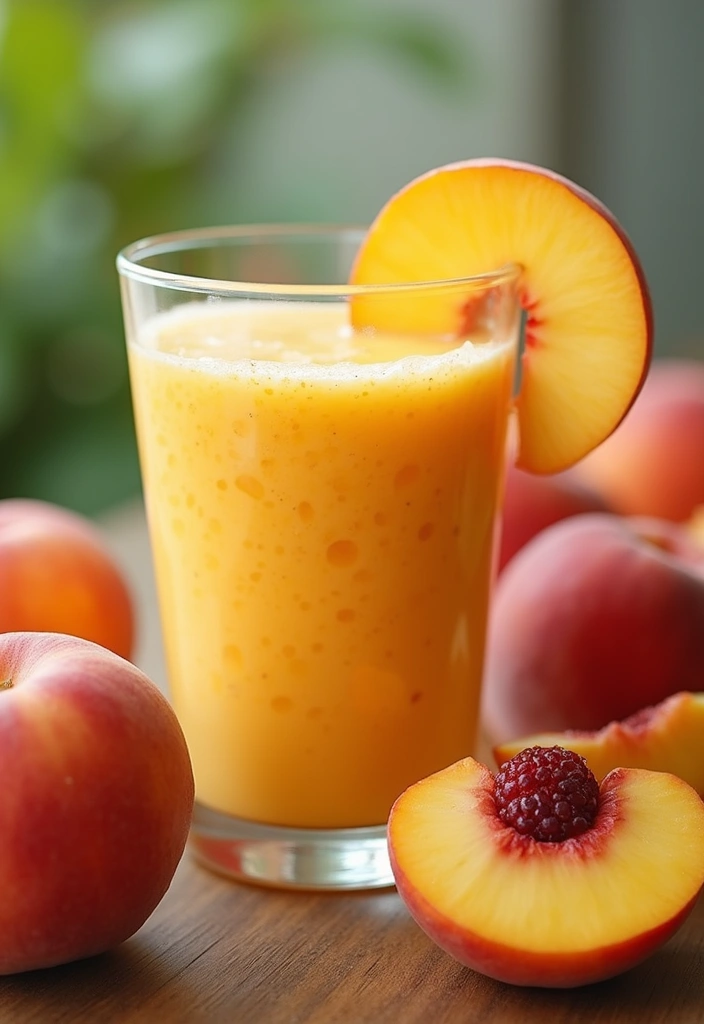 25 Best Protein Smoothie Recipes for Muscle Recovery and Energy 57 25 Best Protein Smoothie Recipes for Muscle Recovery and Energy - 9. Peaches and Cream Protein Smoothie