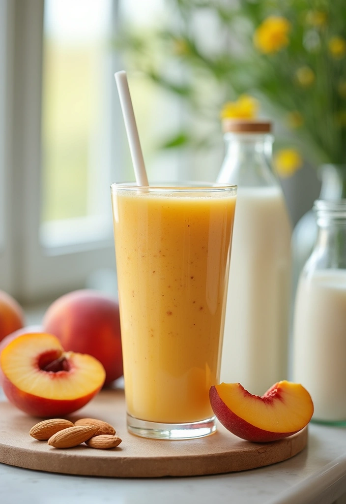25 Dr. Livingood Smoothie Recipes Inspired by Clean Eating 151 25 Dr. Livingood Smoothie Recipes Inspired by Clean Eating - 23. Creamy Peach Smoothie