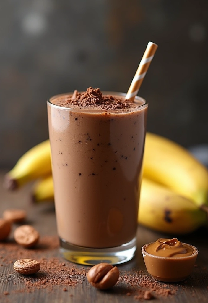 25 Easy Smoothie Recipes with Frozen Fruit and Protein Shakes for Busy Mornings 69 25 Easy Smoothie Recipes with Frozen Fruit and Protein Shakes for Busy Mornings - 11. Chocolate Banana Peanut Butter Smoothie