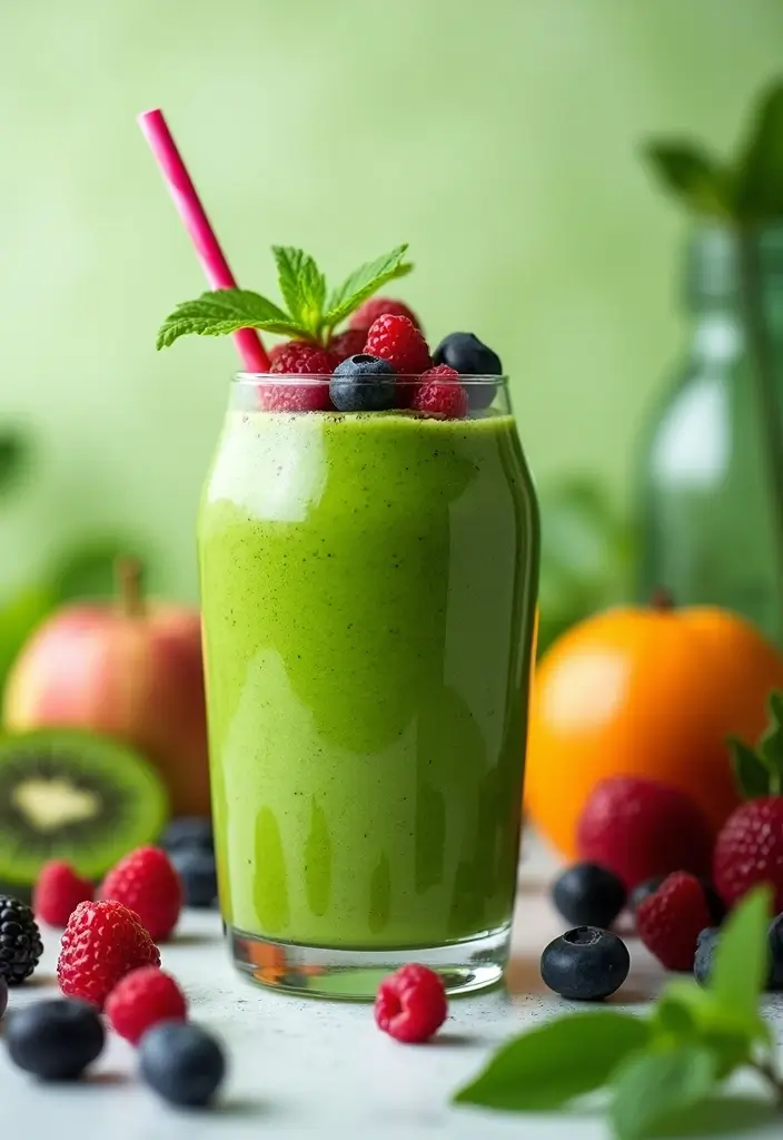 25 Easy Smoothie Recipes with Frozen Fruit and Protein Shakes for Busy Mornings 76 25 Easy Smoothie Recipes with Frozen Fruit and Protein Shakes for Busy Mornings - 12. Berry Green Smoothie