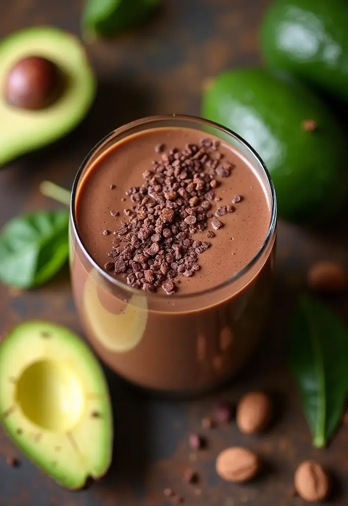 25 Easy Smoothie Recipes with Frozen Fruit and Protein Shakes for Busy Mornings 116 25 Easy Smoothie Recipes with Frozen Fruit and Protein Shakes for Busy Mornings - 18. Chocolate Avocado Smoothie