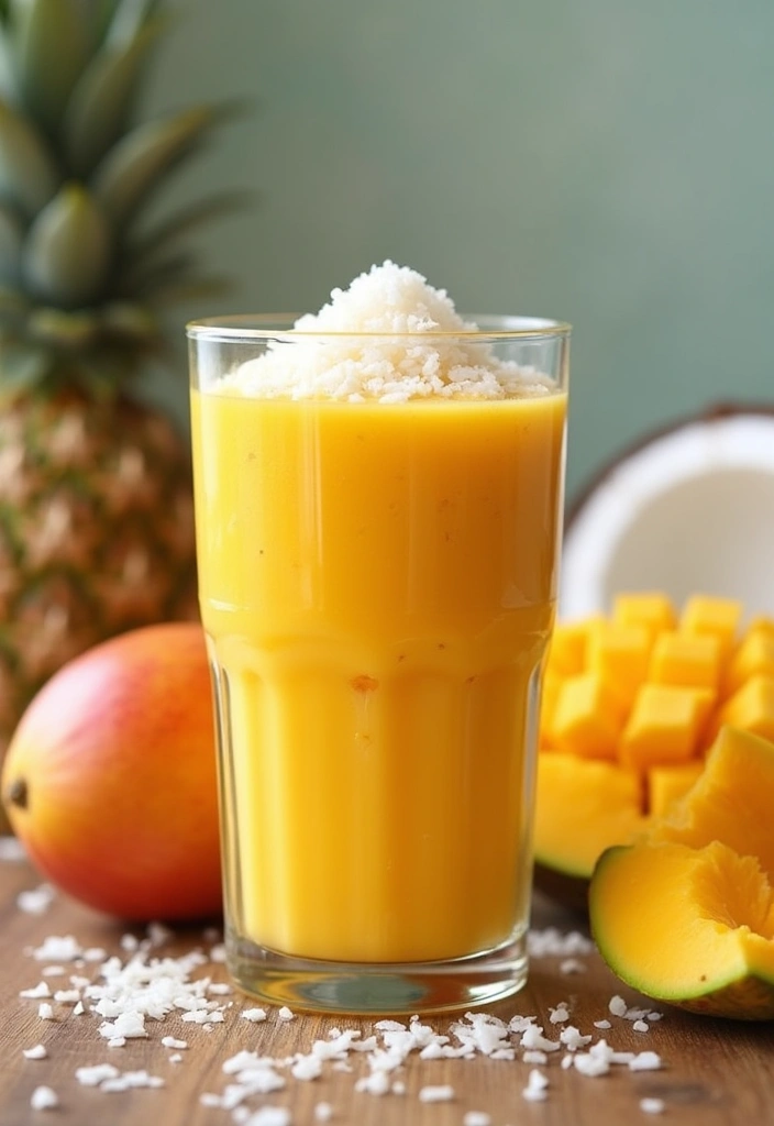 25 Easy Smoothie Recipes with Frozen Fruit and Protein Shakes for Busy Mornings 8 25 Easy Smoothie Recipes with Frozen Fruit and Protein Shakes for Busy Mornings - 2. Tropical Mango Protein Shake
