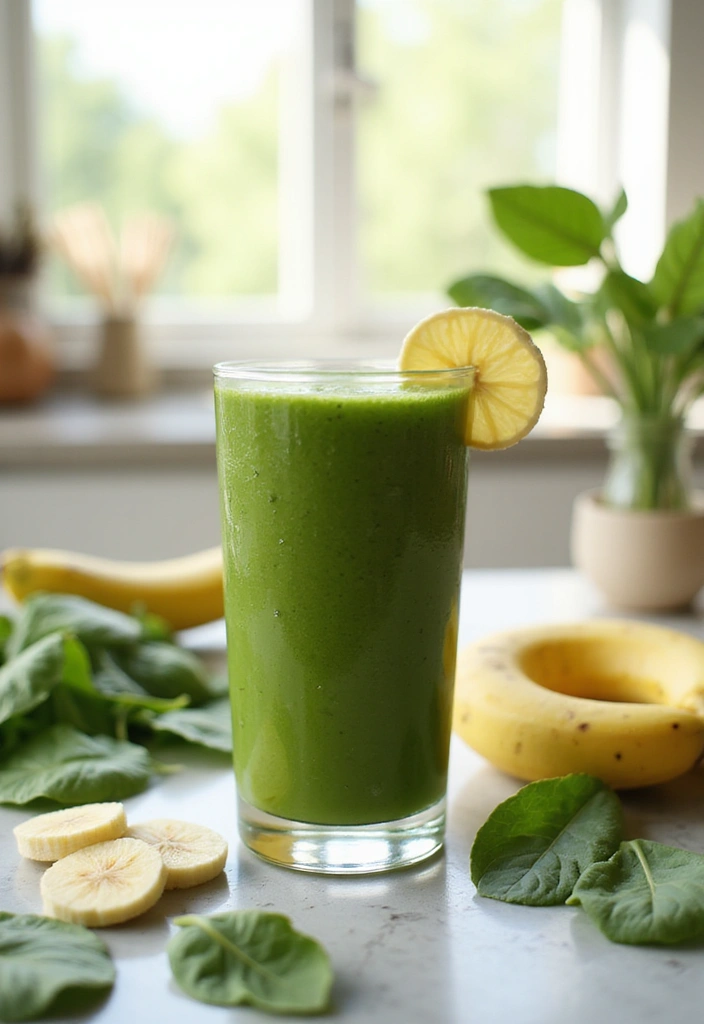 25 Easy Smoothie Recipes with Frozen Fruit and Protein Shakes for Busy Mornings 15 25 Easy Smoothie Recipes with Frozen Fruit and Protein Shakes for Busy Mornings - 3. Spinach Banana Power Smoothie