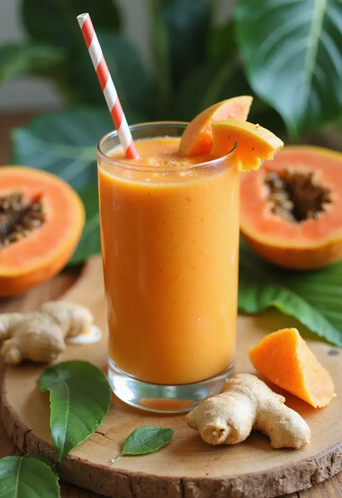 25 Frozen Fruit Smoothie Recipes Perfect for Breakfast or Snacks 112 25 Frozen Fruit Smoothie Recipes Perfect for Breakfast or Snacks - 17. Papaya Ginger Smoothie