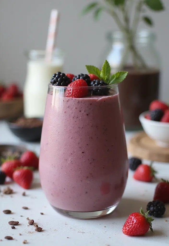 25 Frozen Fruit Smoothie Recipes Perfect for Breakfast or Snacks 30 25 Frozen Fruit Smoothie Recipes Perfect for Breakfast or Snacks - 5. Chocolate Berry Protein Smoothie