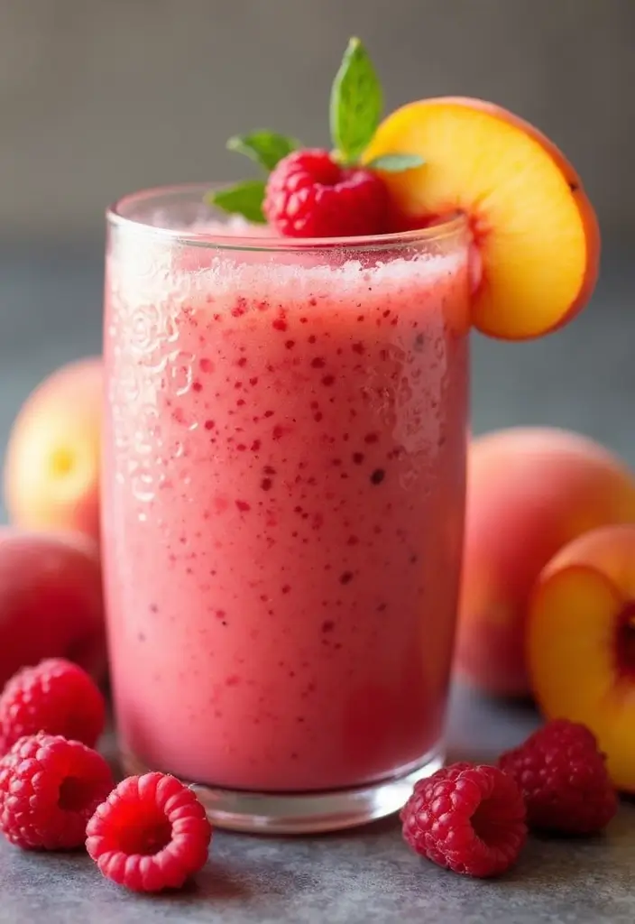 25 Frozen Fruit Smoothie Recipes Perfect for Breakfast or Snacks 56 25 Frozen Fruit Smoothie Recipes Perfect for Breakfast or Snacks - 9. Raspberry Peach Refresh
