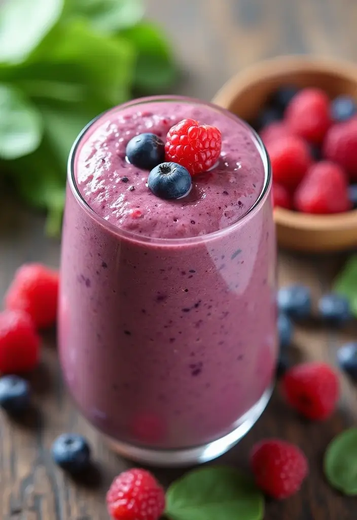 25 Fruit and Veggie Smoothie Recipes Packed with Vitamins and Fiber 98 25 Fruit and Veggie Smoothie Recipes Packed with Vitamins and Fiber - 16. Berry Green Protein Smoothie