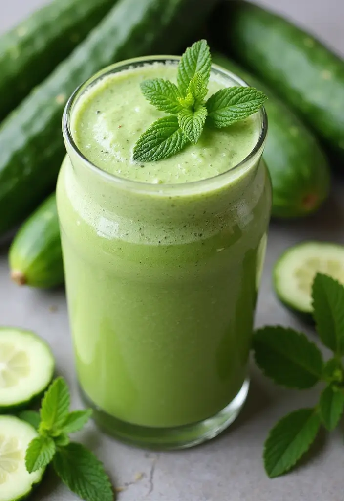 25 Fruit and Veggie Smoothie Recipes Packed with Vitamins and Fiber 119 25 Fruit and Veggie Smoothie Recipes Packed with Vitamins and Fiber - 19. Cucumber Mint Smoothie