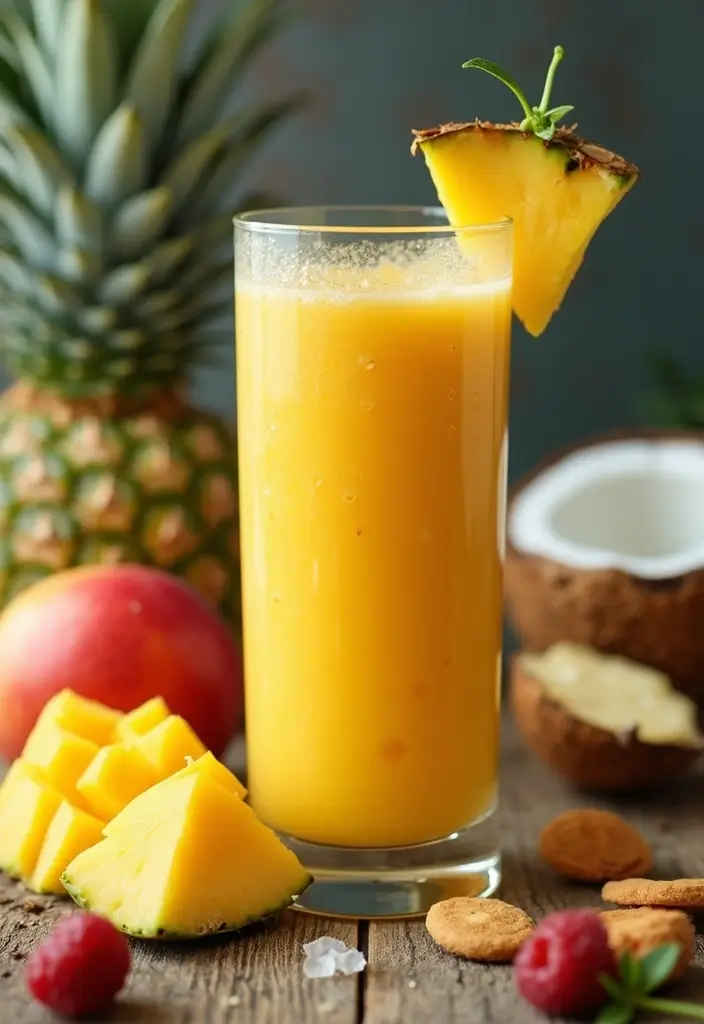 25 Fruit and Veggie Smoothie Recipes Packed with Vitamins and Fiber 131 25 Fruit and Veggie Smoothie Recipes Packed with Vitamins and Fiber - 21. Mango Pineapple Paradise