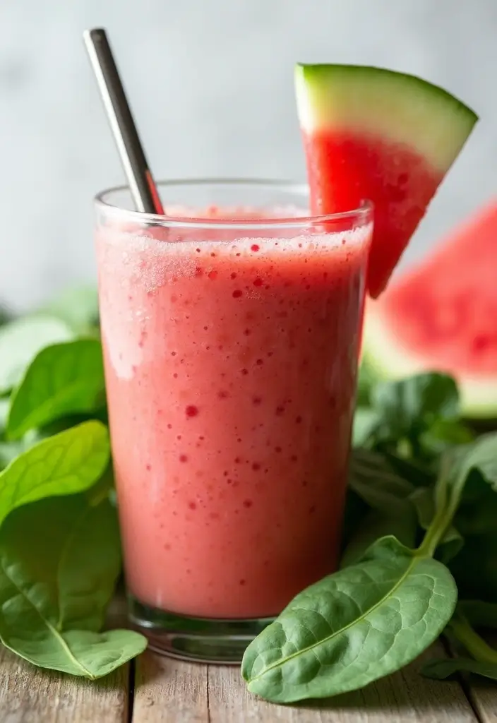 25 Fruit and Veggie Smoothie Recipes Packed with Vitamins and Fiber 143 25 Fruit and Veggie Smoothie Recipes Packed with Vitamins and Fiber - 23. Watermelon Spinach Smoothie