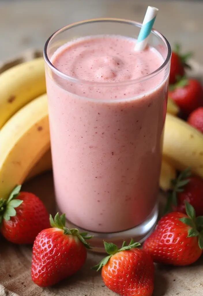 25 Fruit and Veggie Smoothie Recipes Packed with Vitamins and Fiber 27 25 Fruit and Veggie Smoothie Recipes Packed with Vitamins and Fiber - 5. Strawberry Banana Green Smoothie