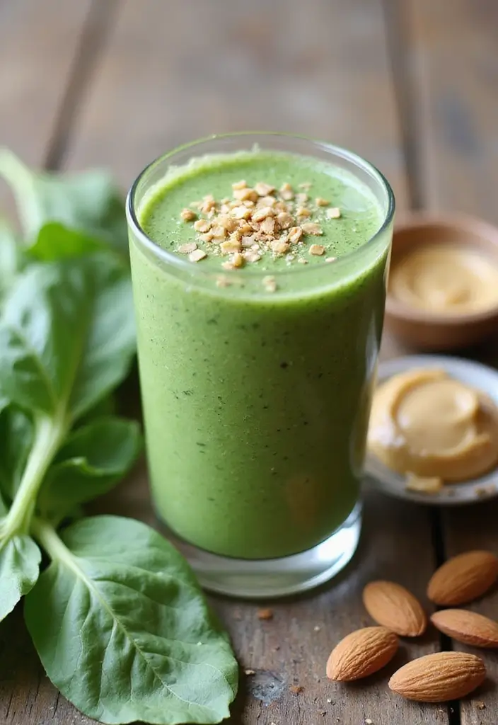 25 Fruit and Veggie Smoothie Recipes Packed with Vitamins and Fiber 34 25 Fruit and Veggie Smoothie Recipes Packed with Vitamins and Fiber - 6. Nutty Spinach Smoothie