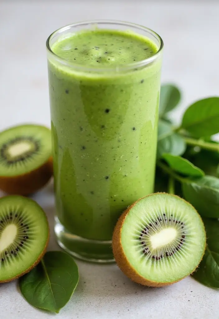 25 Fruit and Veggie Smoothie Recipes Packed with Vitamins and Fiber 55 25 Fruit and Veggie Smoothie Recipes Packed with Vitamins and Fiber - 9. Kiwi Spinach Smoothie