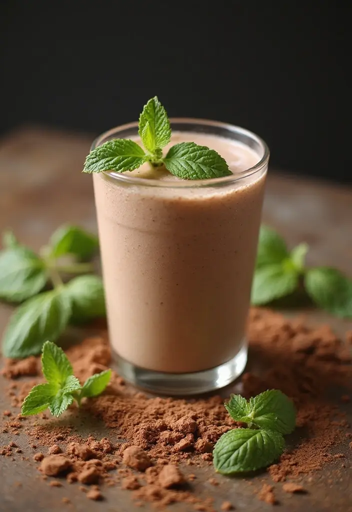 25 Healthy Low Carb Smoothie Recipes to Support Weight Goals - 18. Cocoa Mint Smoothie
