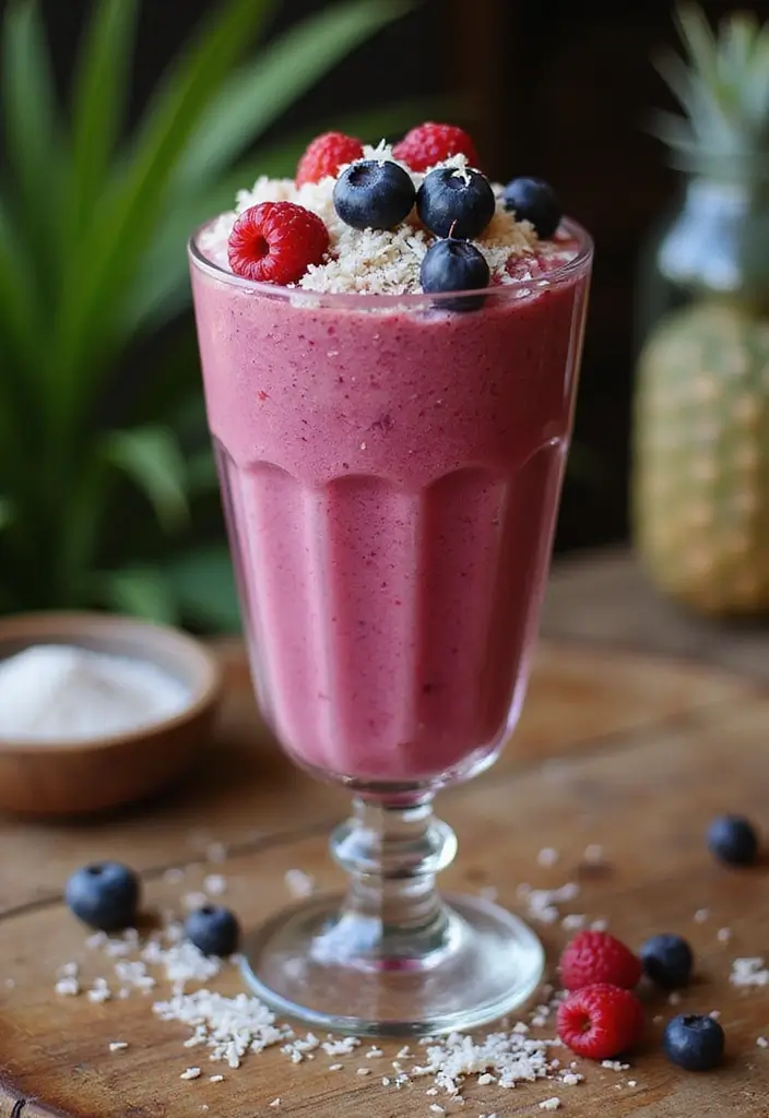 25 Healthy Low Carb Smoothie Recipes to Support Weight Goals - 2. Berry Coconut Bliss Smoothie
