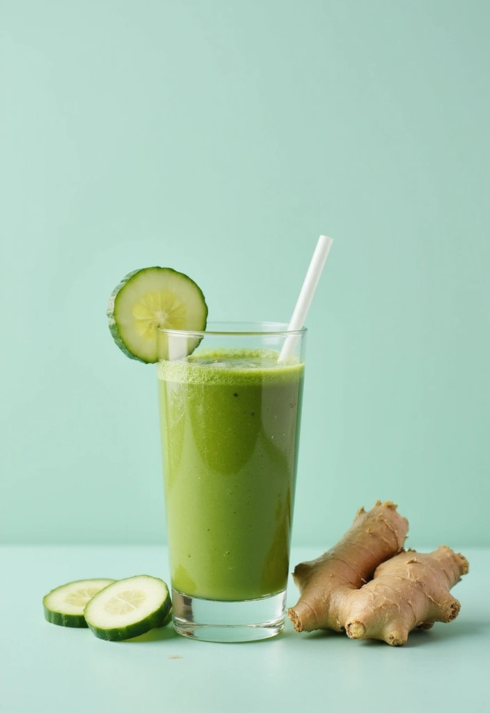 25 Healthy Low Carb Smoothie Recipes to Support Weight Goals - 21. Cucumber Ginger Smoothie
