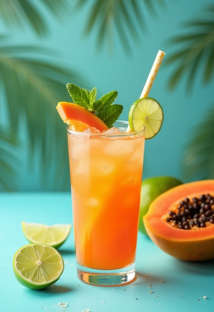 25 Healthy Low Carb Smoothie Recipes to Support Weight Goals - 23. Tropical Papaya Smoothie