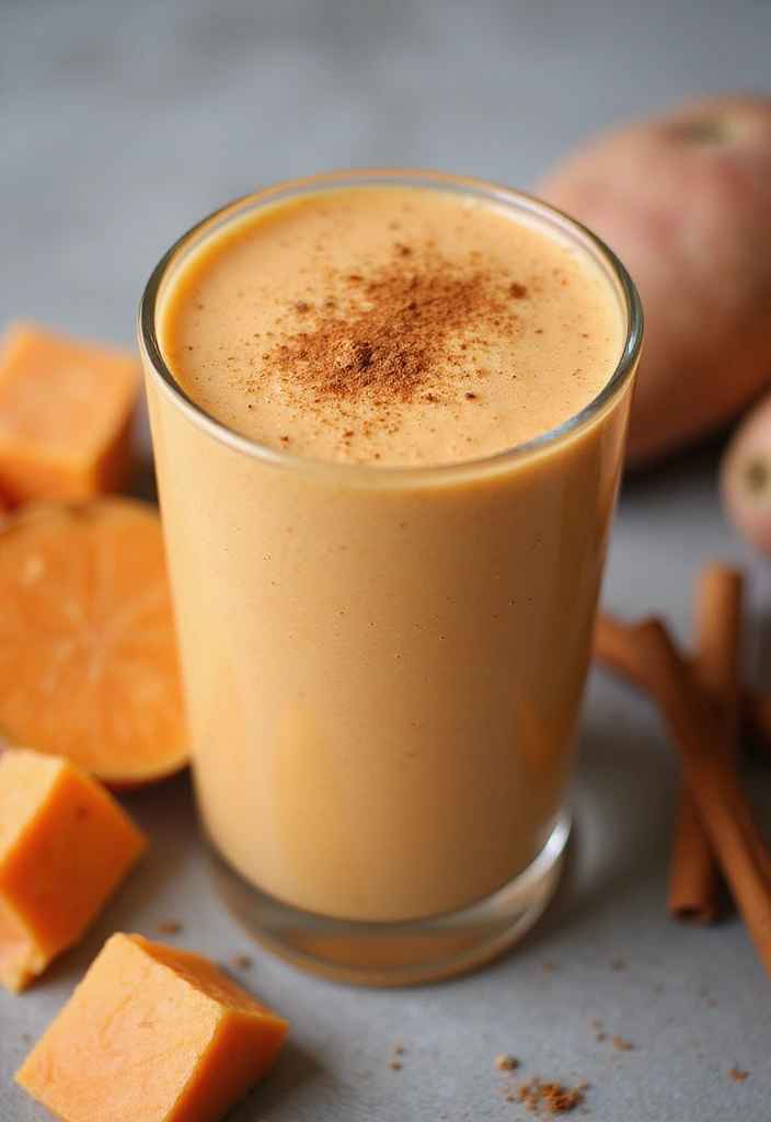 25 Healthy Low Carb Smoothie Recipes to Support Weight Goals - 24. Sweet Potato Smoothie