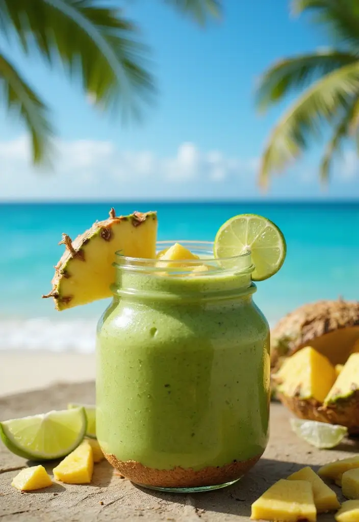 25 Healthy Low Carb Smoothie Recipes to Support Weight Goals - 5. Tropical Green Smoothie