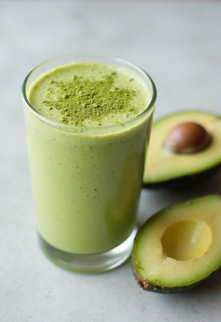 25 Healthy Low Carb Smoothie Recipes to Support Weight Goals - 9. Matcha Avocado Smoothie